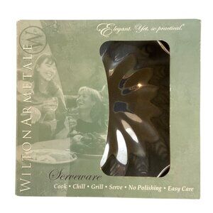 Wilton Armetale Eddy Small Bowl Square Scalloped Edge Shiny Pewter #153004